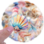50 Pcs Sea Shell Stickers Aesthetic PET Transparent Conch Stickers Clamshell - Image 6