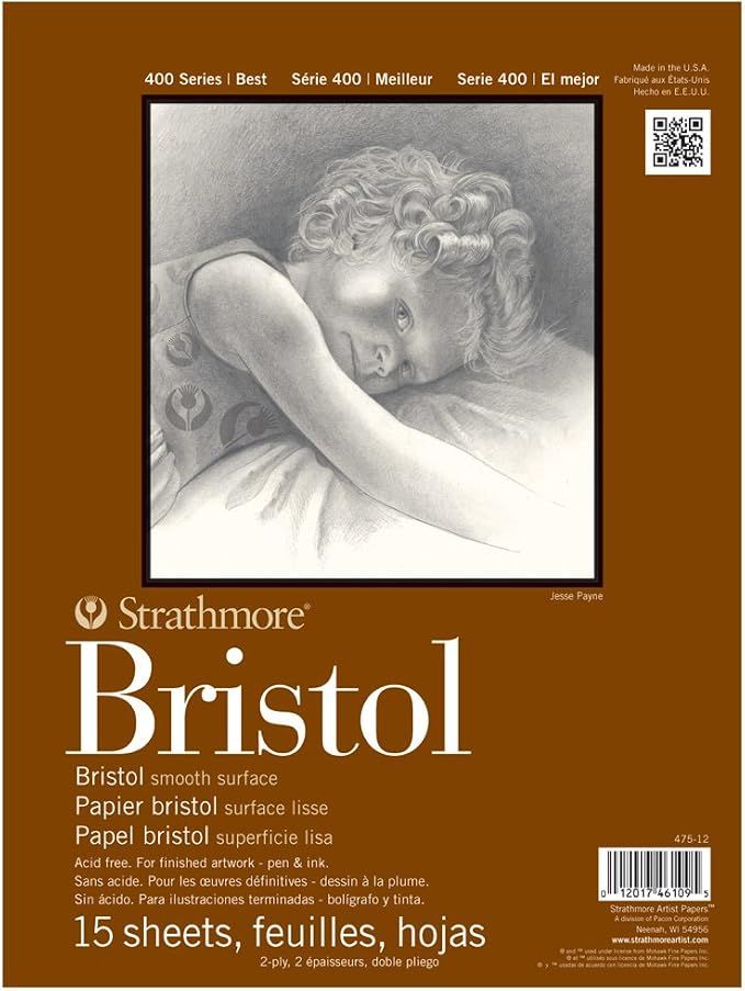 Strathmore 400 Series Bristol, 2-Ply Smooth, 15 Sheets by StrathmorePaper