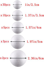 hesmartly 50 Pack Craft Foam Balls, 5 Sizes Foam Balls and 2 Pieces Painting - Image 6