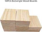 10PCS Rectangle Wood Boards Unfinished Wood Blocks - Image 2