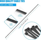 Black Zip Ties Heavy Duty, 35 Inch Extra Long 220 lbs Tensile Strength Large - Image 3