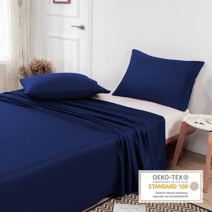 Lirex 2-Pack Queen Size Flat Sheet Set, Ultra-Soft Brushed 1800 Microfiber - Image 4