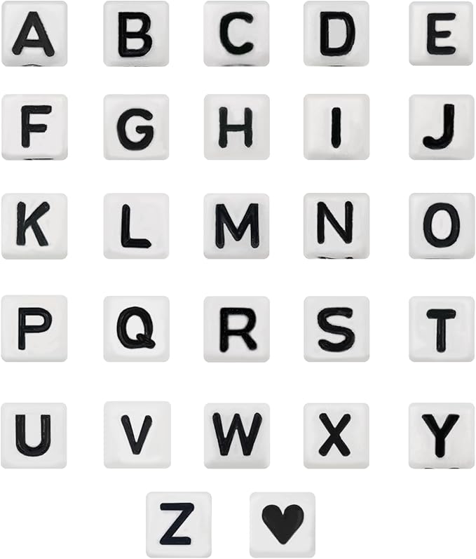 YMSDZHL Alphabet Beads A-Z 1200+Pcs Letter Beads, Acrylic 4x7mm Round Letter - Image 4