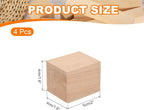 MECCANIXITY 4Pcs Basswood Carving Block, 1.6"x1.6"x2" Square Wooden Dowels - Image 2