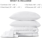CozyLux King Size Comforter Set White, 7 Pieces Bed in a Bag, All Season - Image 6
