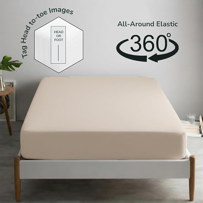 Feather & Stitch Fitted Bottom Sheet Only Full Size 500 TC-1 Piece 100% Cotton - Image 4