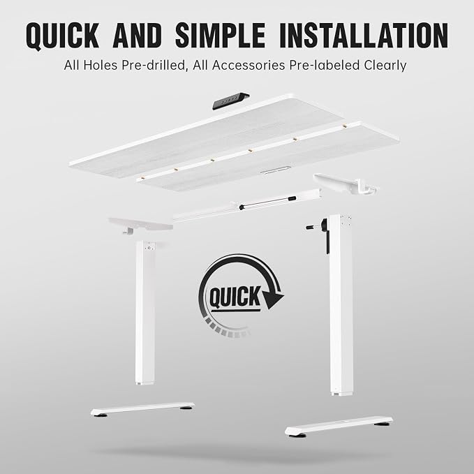 Veken 63×23.6 Inch Large Electric Standing Desk, Gaming Table, Suit students - Image 4