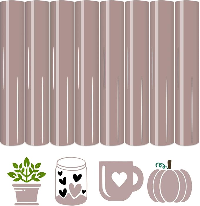 HTVSTD Brown Stone Boho HTV Heat Transfer Vinyl 8pcs 12×10in | Vivid Color Iron by CraftingEveryday