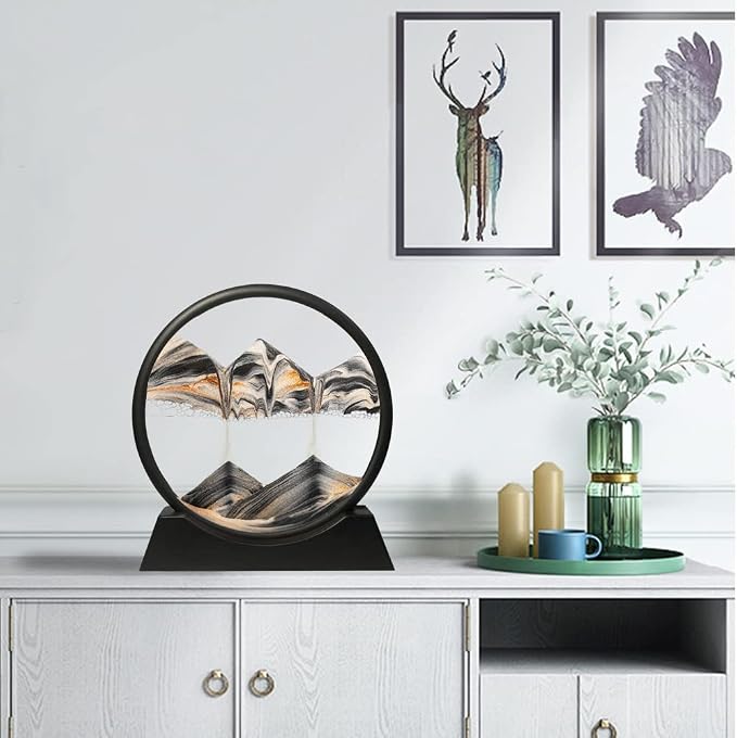 Muyan Moving Sand Art Picture Sandscapes in Motion Round Glass 3D Deep Sea Sand - Image 6