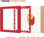 6x6 Picture Frame with Wavy Mat, Wooden Real Glass 6 x 6 Photo Frame - Image 5