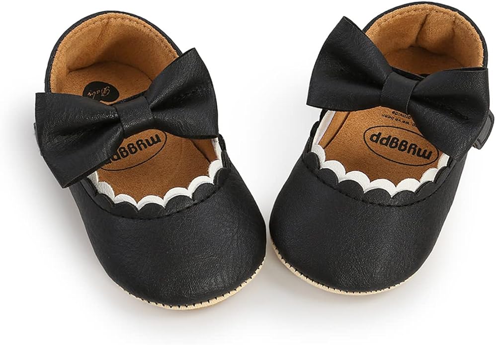 COSANKIM Baby Girls Mary Jane Flats Shoes Anti-Slip Rubber Sole Infant Toddler Princess Wedding Dress Shoes