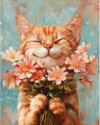 DIY Cat and Flower Paint by Numbers Kits by Clendo