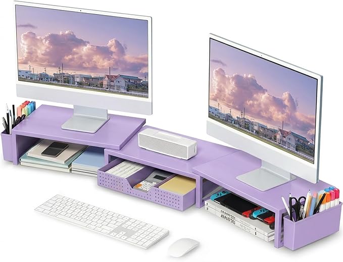 OPNICE Desk Organizers and Accessories, Dual Monitor Stand Riser by OPNICE