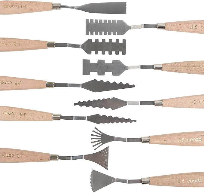 CONDA Palette Knife Set -10Pcs Stainless Steel Spatula Pallet Knife Painting - Image 4