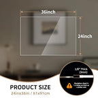 2 Pack 24" x 36" Plexiglass Sheets 1/8 inch Thick | Clear Acrylic Sheets Panel - Image 2