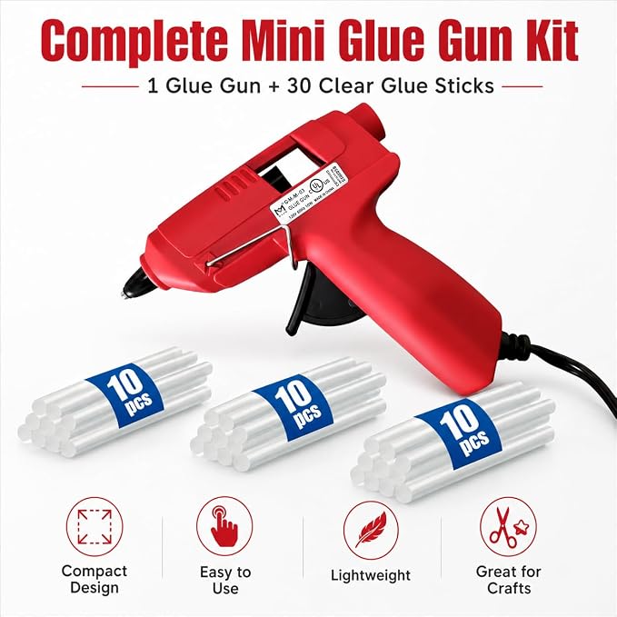 Mini Hot Glue Gun Kit with 30 Glue Sticks and Carrying Case, 15W Fast - Image 6