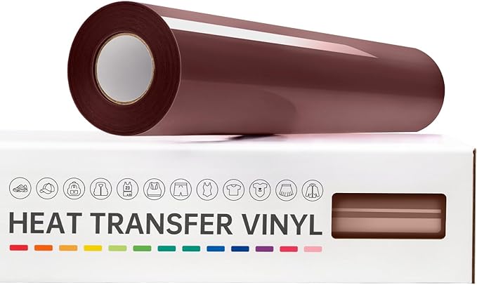VinylRus Heat Transfer Vinyl-12” x 20ft Brown Iron on Vinyl Roll by VinylRus
