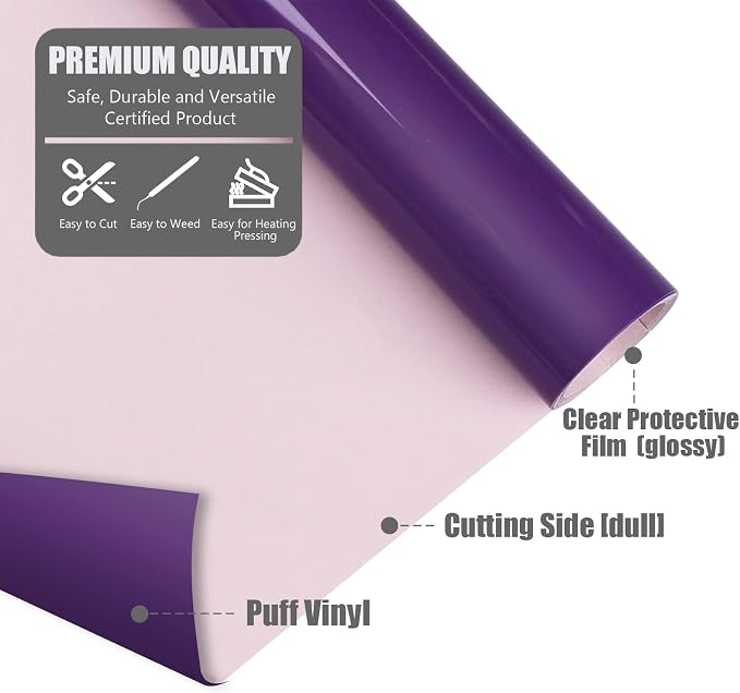 Puff Vinyl Heat Transfer Indigo - Image 8