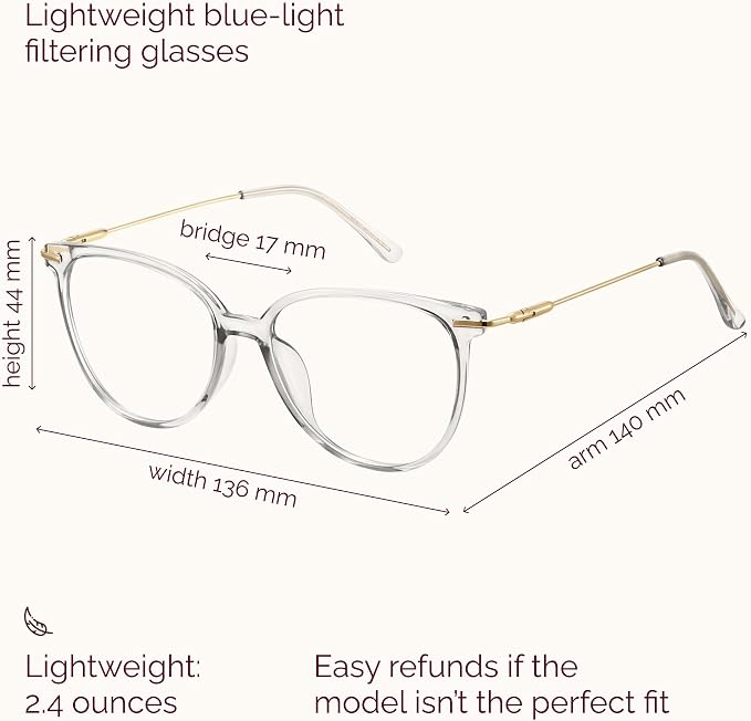 Gaoye Blue Light Blocking Glasses Women/Men, Fashion Cat Eye Fake Eyeglasses UV - Image 3