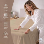 Linen Home 100% Cotton Percale 1 Flat Sheet, King Size - Image 2