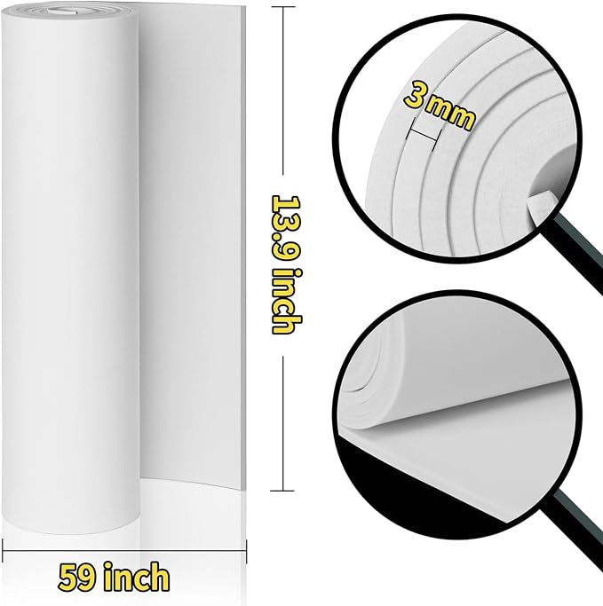 2-Pack White Eva Foam Cosplay Sheets roll, Premium eva Craft Foam 3mm Thick - Image 5