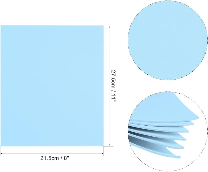 uxcell Light Blue EVA Foam Sheets 11 x 8 inch 1.7mm Thickness - Image 2