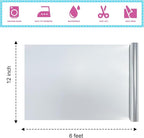 Metallic Silver Foil Heat Transfer Vinyl 12Inch*6Ft Bundle Chrome HTV in - Image 2