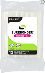 Surebonder Fabric Hot Glue Sticks, Full Size, Machine Washable Adhesive by Surebonder