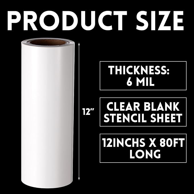 Frienda 12 Inches x 80 ft 6 Mil Rolls Blank Stencil Sheets Acetate Sheets Clear - Image 2