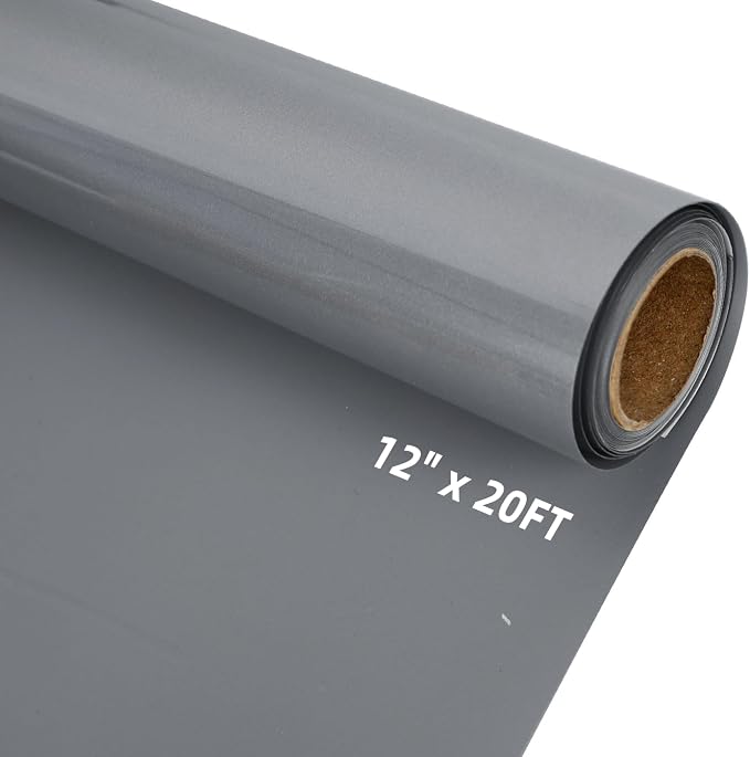 guangyintong Reflective Dark Grey Heat Transfer Vinyl HTV Rolls, Dark Grey HTV by guangyintong