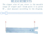 ANPURZII 2PCS #5 38 Inch Sky Blue Separating Jacket Zippers - Image 2