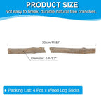 PATIKIL 4 Pcs / 30cm Wood Log Sticks, 0.6-1.2inch in Diameter Natural Driftwood - Image 2