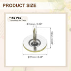 uxcell 150Pcs Upholstery Tacks, 11mmx10mm Flat Head Thumb Tack Decorative - Image 2