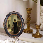 SIKOO Vintage Picture Frames 5x7 Oval Picture Frame Tabletop and Wall Mount - Image 3