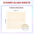 PATIKIL 4 x 4 Inch Transparent Stained Glass Sheets, 2 Sheets Mosaic Glass - Image 2