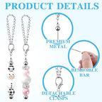 16PCS Beadable Keychain Bar Bulk, Metal Blank Beaded Keychain Bar - Image 4