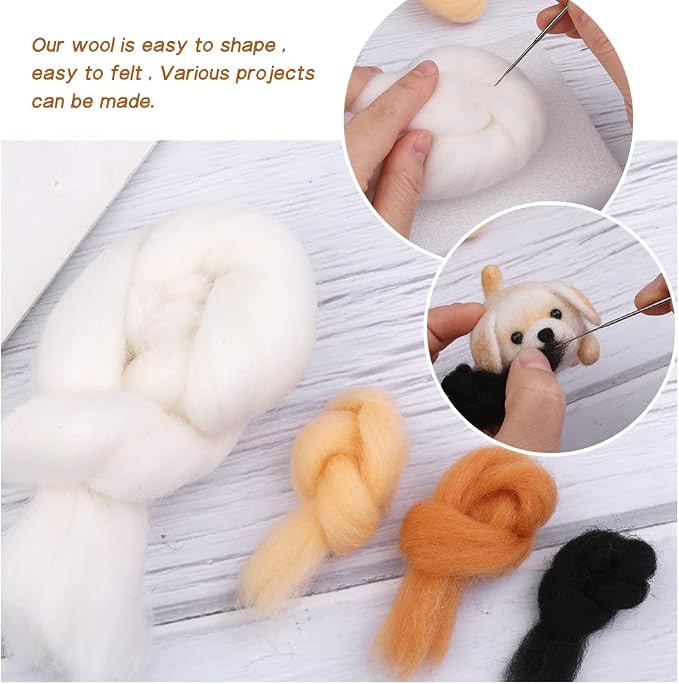 QMNNMA Needle Felting Kit for Beginners, Labrador Wool Felting Kit | Needle - Image 4