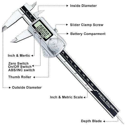 Kynup Caliper Measuring Tool IP67 Waterproof, Digital Caliper Outside Micrometer - Image 5