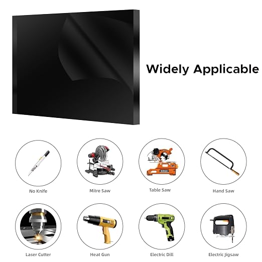OMTech 10 Pack Black Acrylic Sheets, Transparent Acrylic Plastic Boards - Image 5