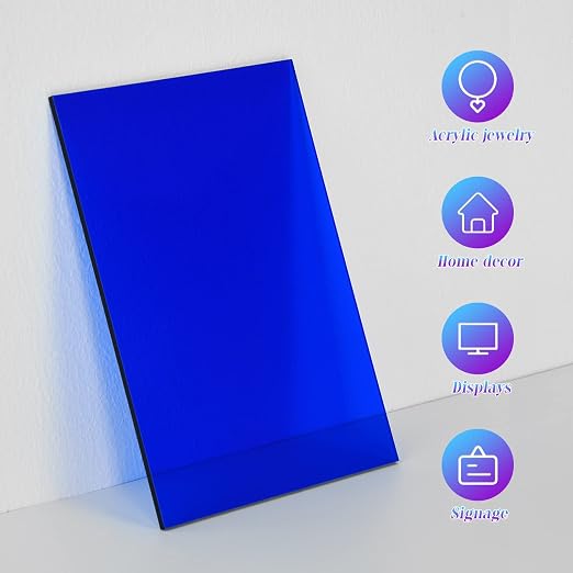 5 Pack Acrylic Sheet Blue Translucent Colored Transparent Sheets Easy to Cut - Image 4