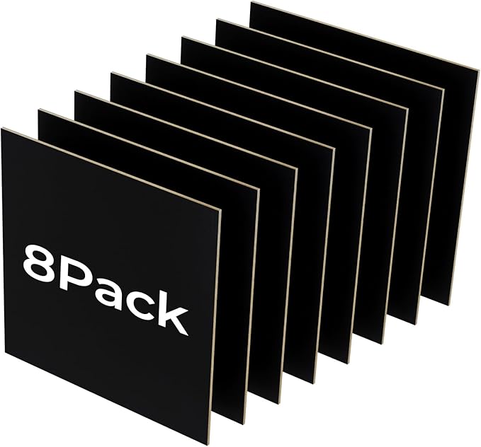 8 Pack Black Basswood for Laser Cutting, for Laser Engraving, DIY Craft Wood & by Creatorally