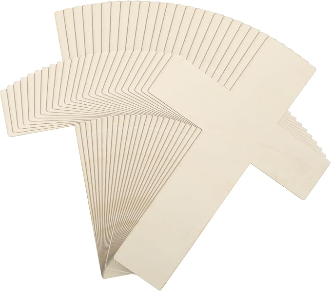 24 Pcs Wooden Cross Craft 12 Inch Wood Crosses by Anglechic
