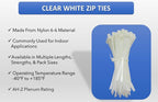 Kable Kontrol Heavy Duty Cable Zip Ties 100 Pcs 22 Inch, Natural White - Image 3