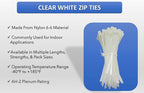 Kable Kontrol Heavy Duty Cable Zip Ties 100 Pcs 18 Inch, Natural White - Image 3