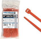 Kable Kontrol Orange Zip Ties 8 Inch 100 Pcs, 50 Lbs Tensile Strength, by KABLEKONTROL%C2%AE