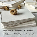 Deckle Edge Watercolor Paper, 100% Cotton, 140 LB, 300 g/m², 30 Sheets | Cold - Image 2