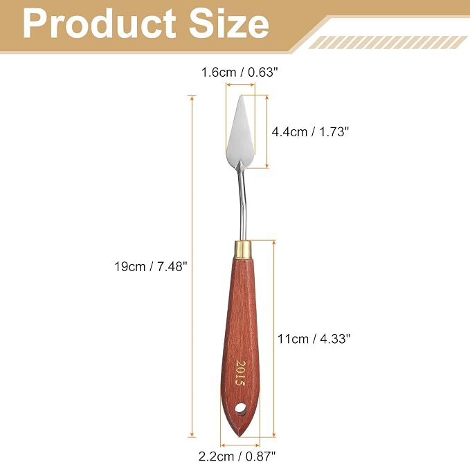 HARFINGTON Palette Knife Painting Tool 1.73" x 0.63" Stainless Steel Teardrop - Image 2