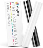 VinylRus Heat Transfer Vinyl-12” x 20ft Black and White Iron on Vinyl Roll by VinylRus