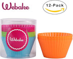 Webake Jumbo Silicone Muffin Cups, 3.5 Inch Nonstick Cupcake Liners 12-Pack | - Image 2