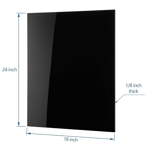 KAITELA Black Acrylic Sheet 18" x 24" Cast Plexiglass Panel 1/8" Thick Plastic - Image 3